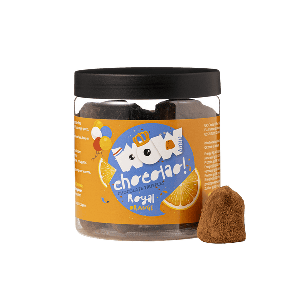 Pot cadeau de truffes à l'orange confite pour la Fête des Rois 130g | Chocolat royal à l'orange