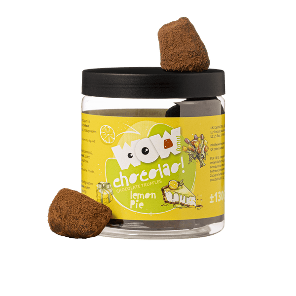 Pot cadeau de truffes tarte au citron pour la fête des mères 130g | Cadeau chocolat floral