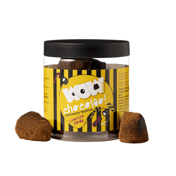 Pot cadeau de truffes au chocolat réglisse 130g | Chocolat réglisse gourmet
