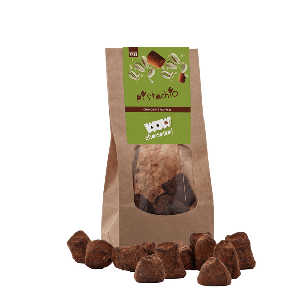 Tartufi di cioccolato al pistacchio - Sacchetti biodegradabili 130 g