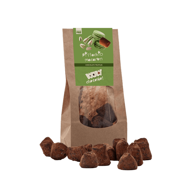 Tartufi di cioccolato al macaron di pistacchio - Sacchetto biodegradabile 130 g