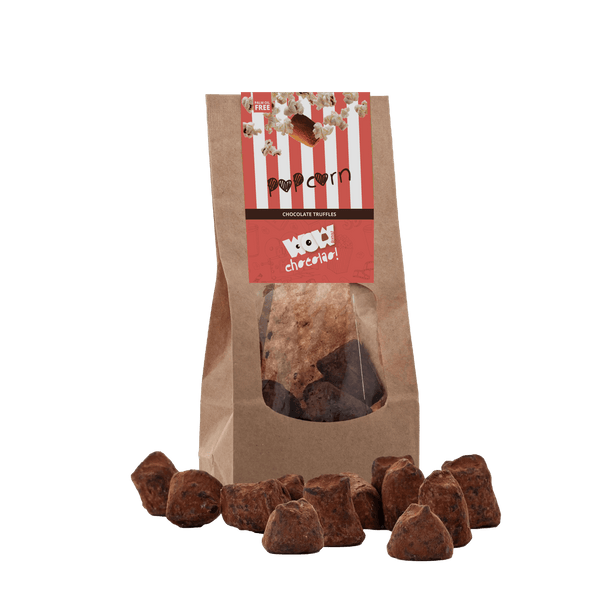 Tartufi di cioccolato al popcorn - Sacchetto biodegradabile 130 g