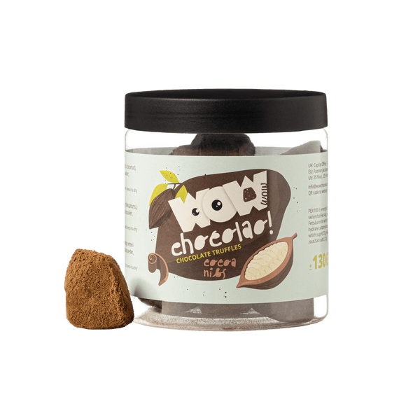 Cocoa Nibs Chocolate Truffles Gift Jar 130g | Crunchy Cocoa Chocolate