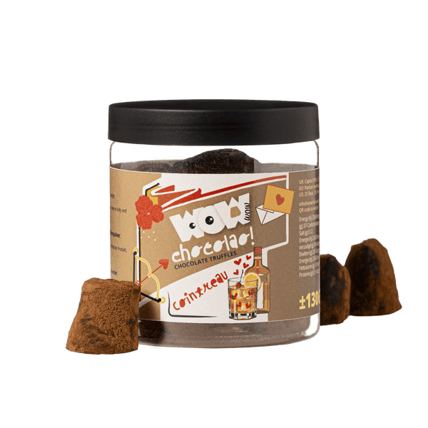 Pot cadeau de truffes au chocolat Cointreau - Saint-Valentin 130g