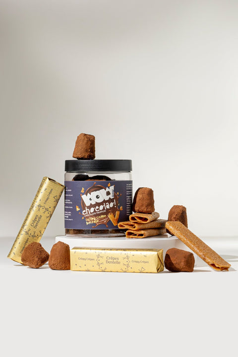 Crispy Crepe Dentelle Truffles Gift Jar 130g | Crunchy French Chocolate - WOW Chocolao!