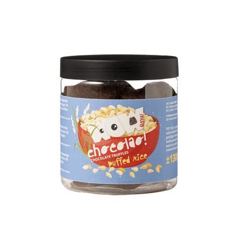 Crispy Rice Chocolate Truffles Gift Jar 130g | Crunchy Chocolate Truffles - WOW Chocolao!