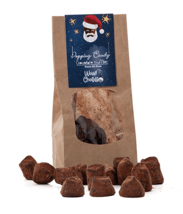 Poppende slik chokoladetrøfler - Juleudgave - Biologisk nedbrydelig pose 130g