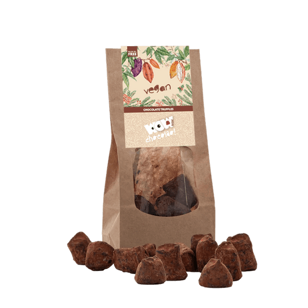 Veganske chokoladetrøfler - Juleudgave - Biologisk nedbrydelig pose 130g